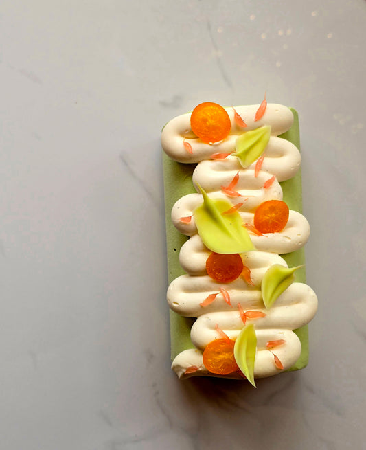 Bûche agrumes et Matcha