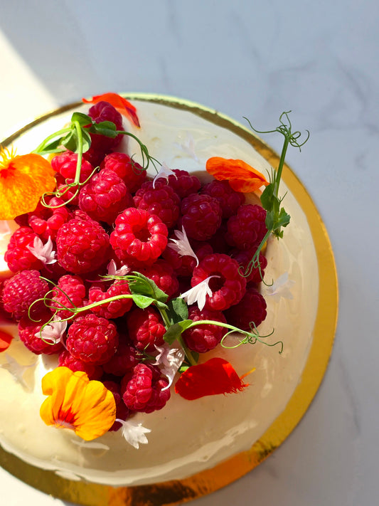 Gateau Vanille et framboises ( 6 personnes )
